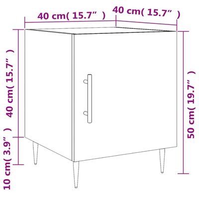 vidaXL 2 db sonoma tölgy színű szerelt fa éjjeliszekrény 40x40x50 cm