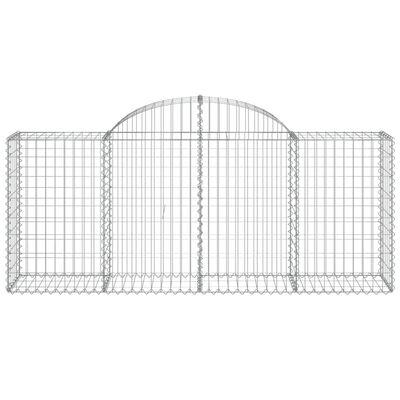 vidaXL 20 db íves horganyzott vas gabion kosár 200x50x80/100 cm