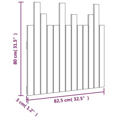 vidaXL mézbarna tömör fenyőfa fali fejtámla 82,5 x 3 x 80 cm