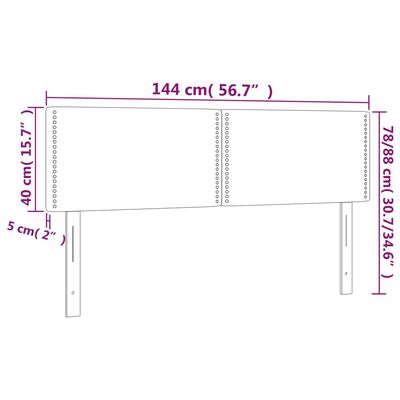 vidaXL 2 db fekete műbőr fejtámla 72 x 5 x 78/88 cm