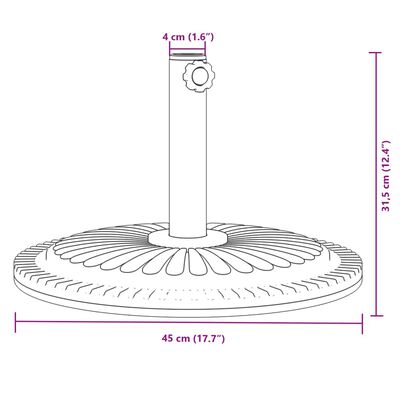 vidaXL kerek napernyőtalp rúdhoz Ø38 / 48 mm 12 kg