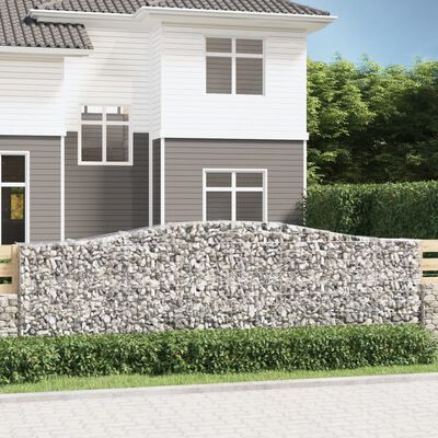 vidaXL íves horganyzott vas gabion kosár 400x50x120/140 cm