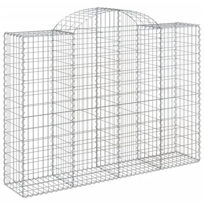 vidaXL 7 db íves horganyzott vas gabion kosár 200x50x140/160 cm