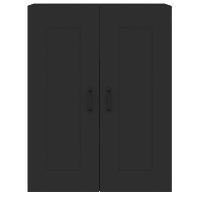 vidaXL 2 db fekete szerelt fa falra szerelhető szekrény
