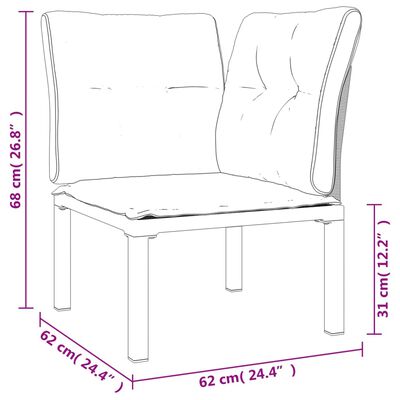 vidaXL 5 részes fekete-szürke polyrattan kerti ülőgarnitúra