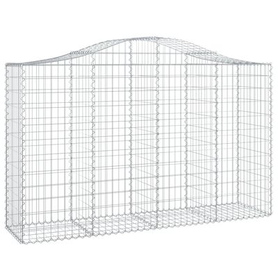 vidaXL 2 db íves horganyzott vas gabion kosár 200x50x120/140 cm