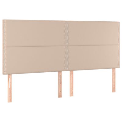 vidaXL cappuccino műbőr LED-es fejtámla 160x5x118/128 cm