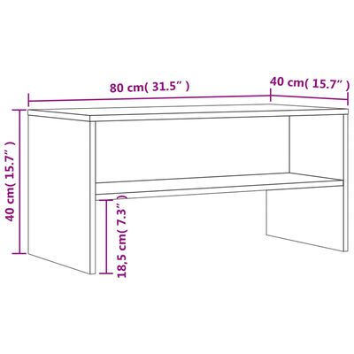 vidaXL füstös tölgy színű szerelt fa TV-szekrény 80 x 40 x 40 cm