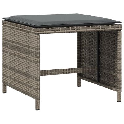 vidaXL 4 db szürke polyrattan kerti szék párnával 40 x 40 x 35 cm