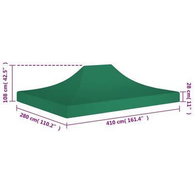 vidaXL zöld tető partisátorhoz 4 x 3 m 270 g/m²