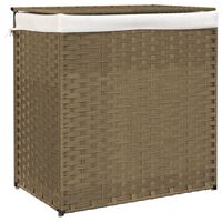 vidaXL polyrattan szennyeskosár 2 rekesszel 53x33x57 cm