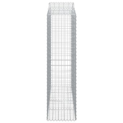 vidaXL 4 db íves horganyzott vas gabion kosár 200x50x180/200 cm