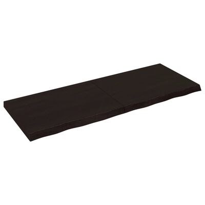 vidaXL sötétbarna kezelt tömör tölgyfa asztallap 160x60x(2-6) cm