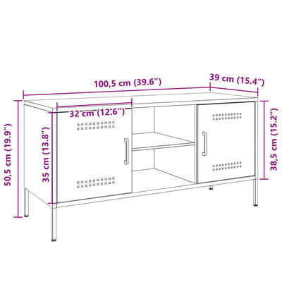 vidaXL antracitszürke acél TV-szekrény 100,5 x 39 x 50,5 cm