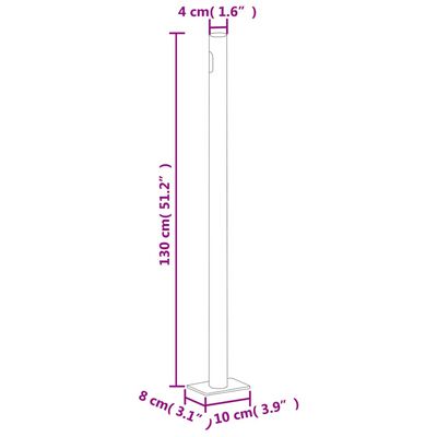 vidaXL piros behúzható oldalsó napellenző 220 x 1000 cm