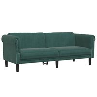 vidaXL sötétzöld 3 személyes bársony kanapé