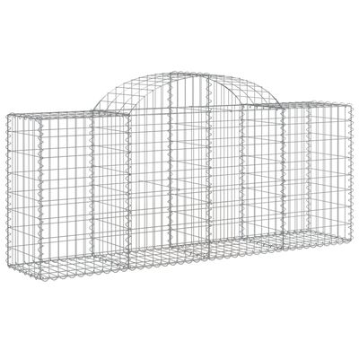 vidaXL 40 db íves horganyzott vas gabion kosár 200x50x80/100 cm