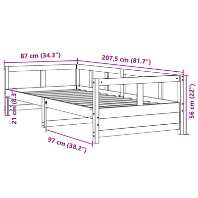 vidaXL fehér tömör fenyőfa kanapéágy matrac nélkül 80 x 200 cm