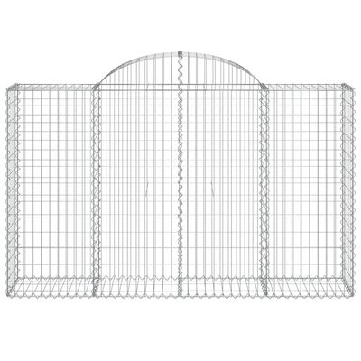 vidaXL 4 db íves horganyzott vas gabion kosár 200x50x120/140 cm