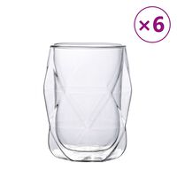 vidaXL 6 db dupla falú üvegpohár 350 ml