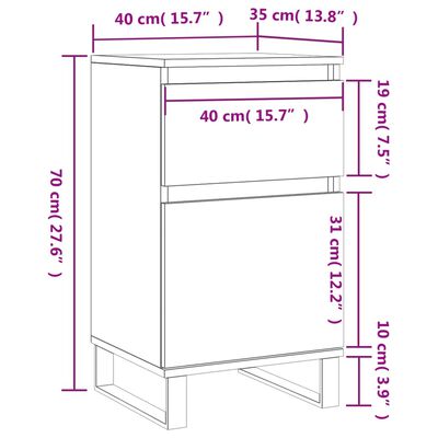 vidaXL 2 db fekete szerelt fa tálalószekrény 40 x 35 x 70 cm