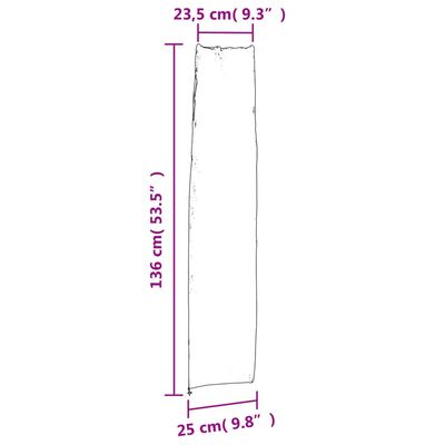 vidaXL fekete 420D oxford kerti napernyőhuzat 136x25/23,5 cm