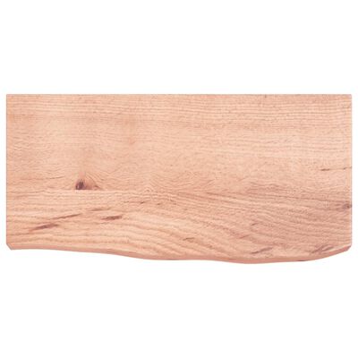 vidaXL világosbarna kezelt tömör fa fürdőszobai pult 60x30x(2-6) cm