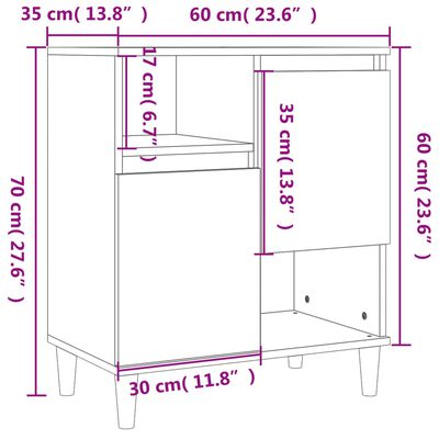 vidaXL 2 db betonszürke szerelt fa tálalószekrény 60 x 35 x 70 cm