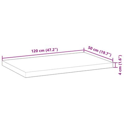 vidaXL olajbevonatú tömör akácfa fürdőszobapult 120 x 50 x 4 cm