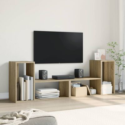 vidaXL 2 db sonoma tölgy színű szerelt fa TV-szekrény 75 x 30 x 50 cm