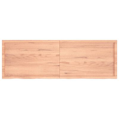 vidaXL világosbarna kezelt tömör fa fürdőszobai pult 180x60x(2-4) cm