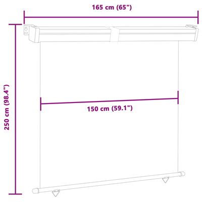 vidaXL kék oldalsó terasznapellenző 165 x 250 cm