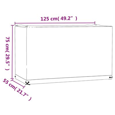 vidaXL 2 db téglalap alakú kerti bútorhuzat 8 fűzőlyukkal 125x55x75 cm