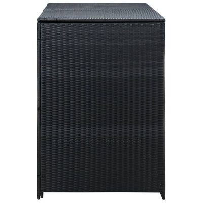 vidaXL fekete rattan dupla tároló gurulós kukához 148 x 80 x 111 cm