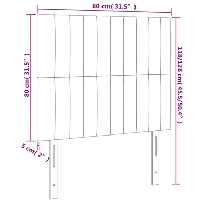 vidaXL tópszínű szövet LED-es fejtámla 80x5x118/128 cm