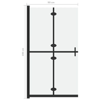 vidaXL ESG tejüveg összecsukható zuhanyfal 90 x 190 cm