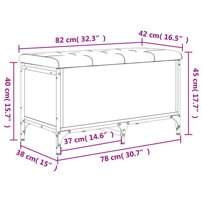 vidaXL sonoma tölgy színű szerelt fa tárolópad 82 x 42 x 45 cm