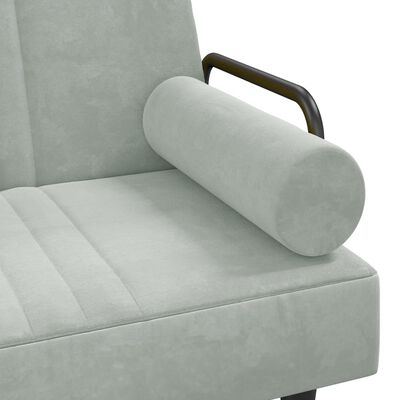 vidaXL világosszürke L-alakú bársony kanapéágy 260x140x70 cm
