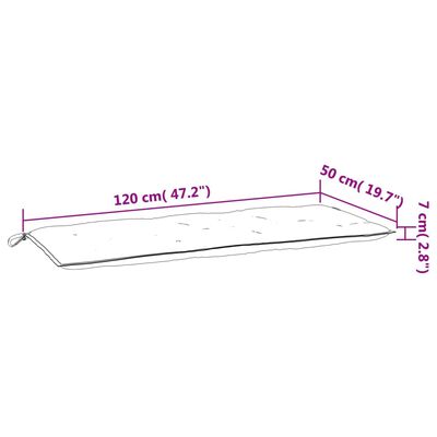 vidaXL 2 db antracit oxford szövet kerti padpárna 120 x 50 x 7 cm