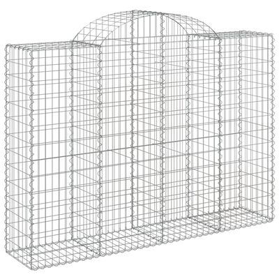 vidaXL 11 db íves horganyzott vas gabion kosár 200x50x140/160 cm