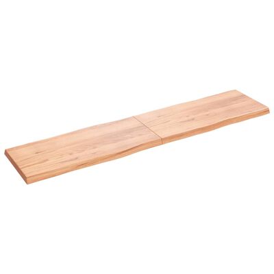 vidaXL világosbarna kezelt tömör asztallap 220x50x(2-6) cm