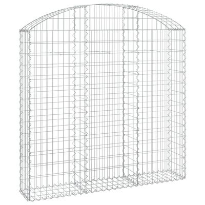 vidaXL íves horganyzott vas gabion kosár 150x30x140/160 cm