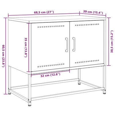 vidaXL antracitszürke acél TV-szekrény 68,5x39x60,5 cm