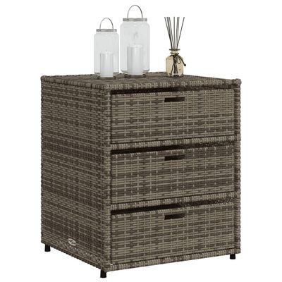 vidaXL szürke polyrattan kerti tárolószekrény 55 x 59 x 69 cm