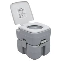 vidaXL szürke hordozható kemping WC 20+10 L