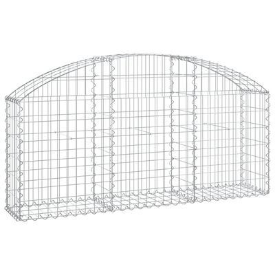 vidaXL íves horganyzott vas gabion kosár 150x30x60/80 cm