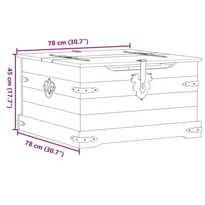 vidaXL Corona tömör fenyőfa tárolóláda 78 x 78 x 45 cm