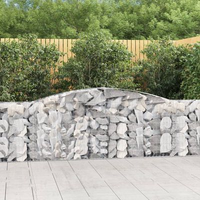 vidaXL 15 db íves horganyzott vas gabion kosár 400x30x100/120 cm