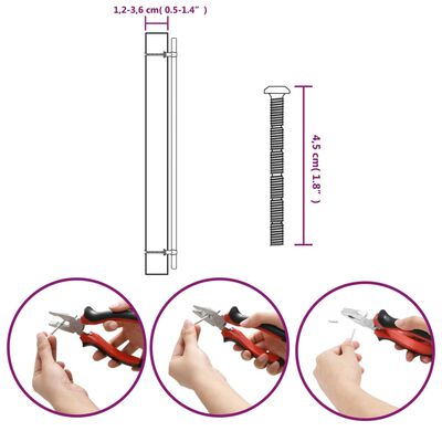 vidaXL 20 db fekete rozsdamentes acél szekrényfogantyú 480 mm