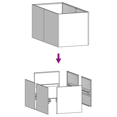 vidaXL corten acél növénytartó 80 x 40 x 40 cm